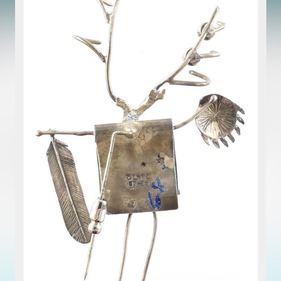 Vintage 80's JEFF STORY LHTC Abstract Southwest Pin Brooch Sterling WILDLIFE - Picture 3 of 3